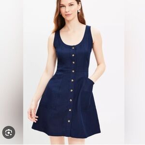 LOFT Navy Blue Sleeveless Mini Dress